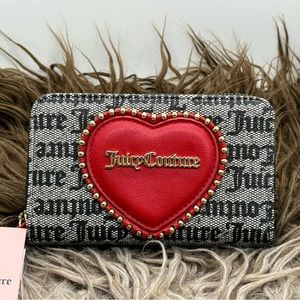 Juicy Couture Status Black Women Wallet Love Never Dies Multi Compartment Bifold